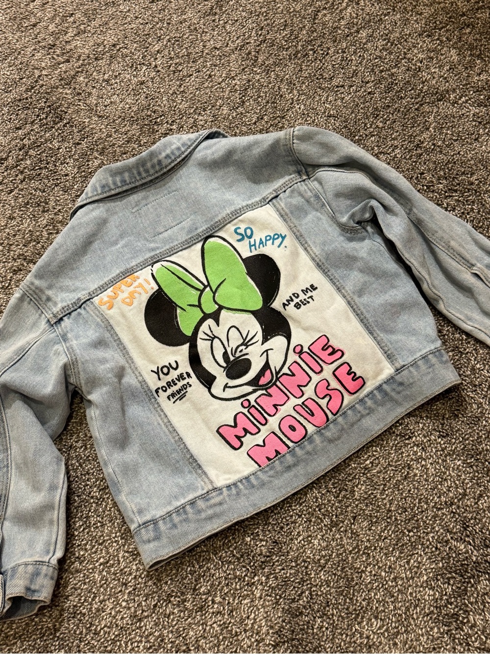 Zara Disney Light Blue Denim Minnie Mouse Jacket